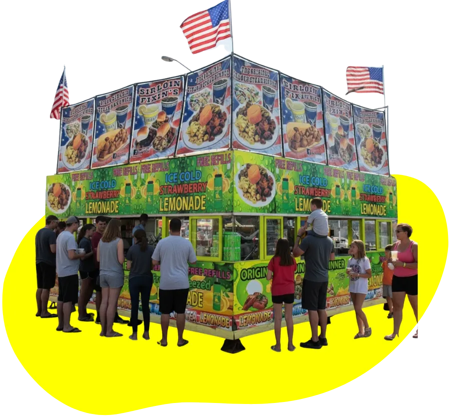 Food truck serving customers at an outdoor festival